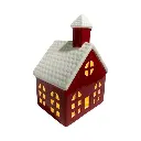 Casa navideña de cerámica con luz led. Ref:SYZ24Q24T860 (11x8x16cm)