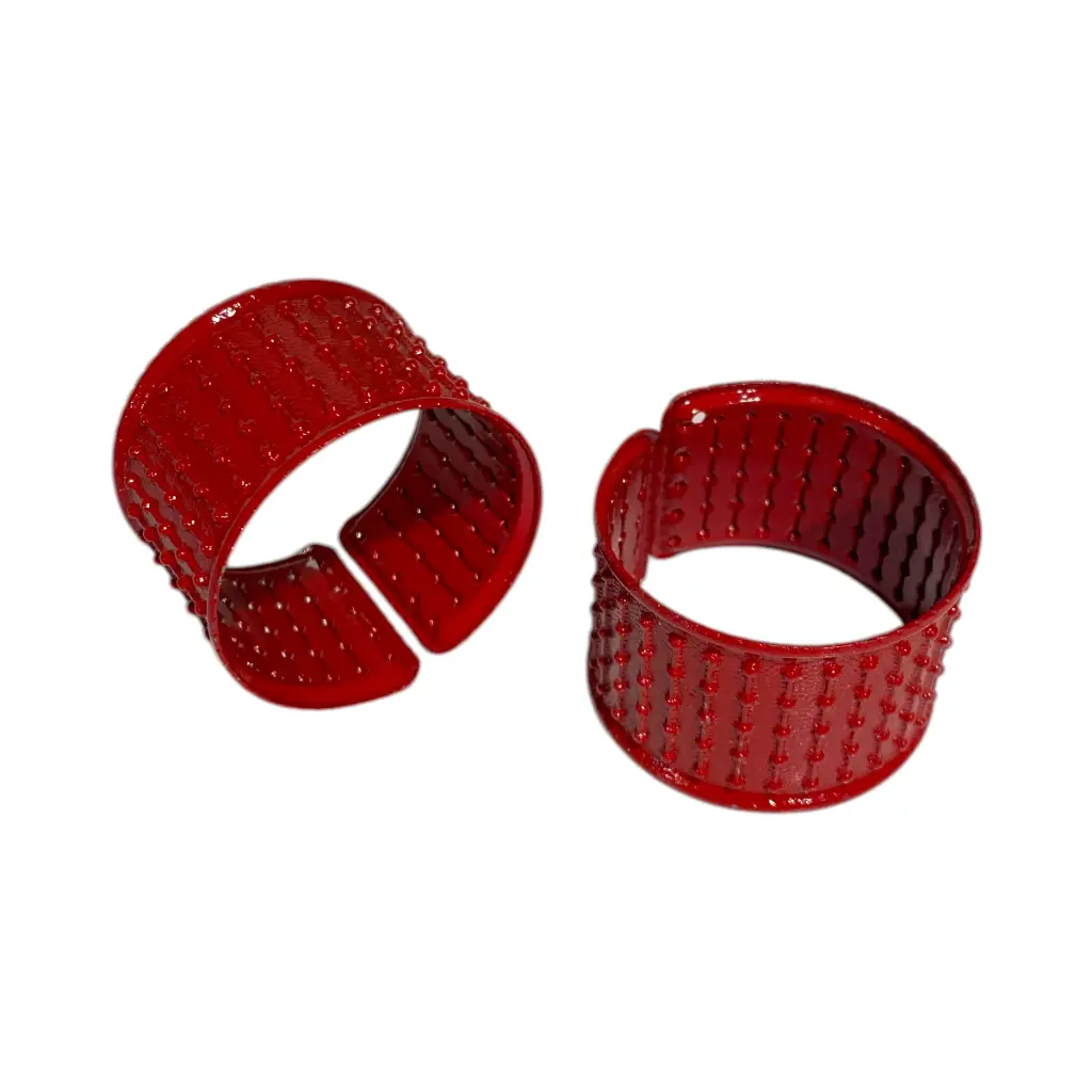 Aros de servilleta Níquel Rojo, set x 6pcs. Ref:ES31710. (2.1x4.5cm)