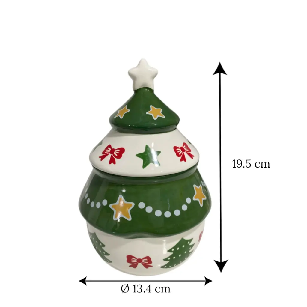 Bombonera Árbol de cerámica. Ref:SYZ24Q24K1255H. (Ø13.4cm x 19.5cm)