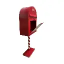 Buzón Navideño Rojo Metalico, Ref:33 255713. (20x11x50cm)