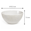 Tazon navideño de cerámica, copos blanco. Ref:HM1620/TJL-25ST10711487. (15.3x7.5cm)