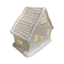 Casa navideña blanca de cerámica con luz led, 11.5x8x12cm. Ref: TG3603