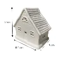 Casa navideña blanca de cerámica con luz led, 11.5x8x12cm. Ref: TG3603
