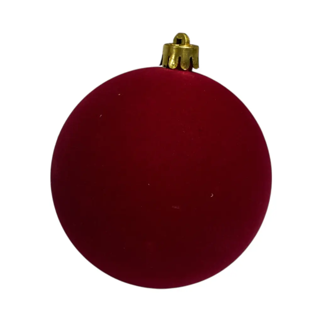 Esfera Navideña Terciopelo Burgundy  Ø10cm, set x 2pcs. Ref:AR3-1002(FL)
