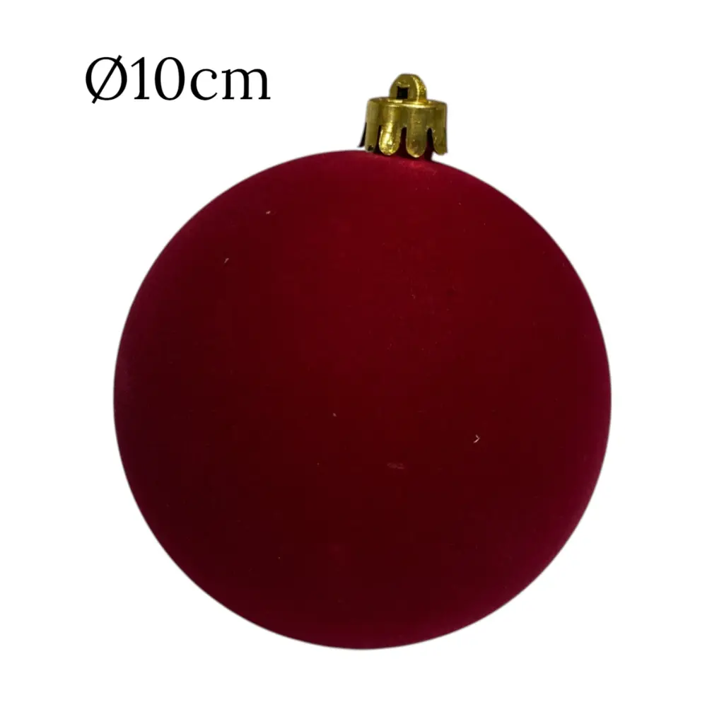 Esfera Navideña Terciopelo Burgundy  Ø10cm, set x 2pcs. Ref:AR3-1002(FL)