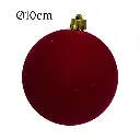 Esfera Navideña Terciopelo Burgundy  Ø10cm, set x 2pcs. Ref:AR3-1002(FL)