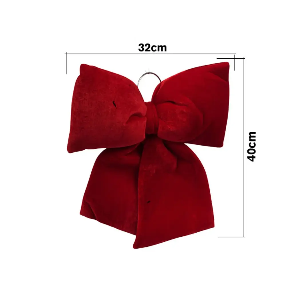 Lazo Navideño Rojo Terciopelo. Ref:29027. (32x40cm)