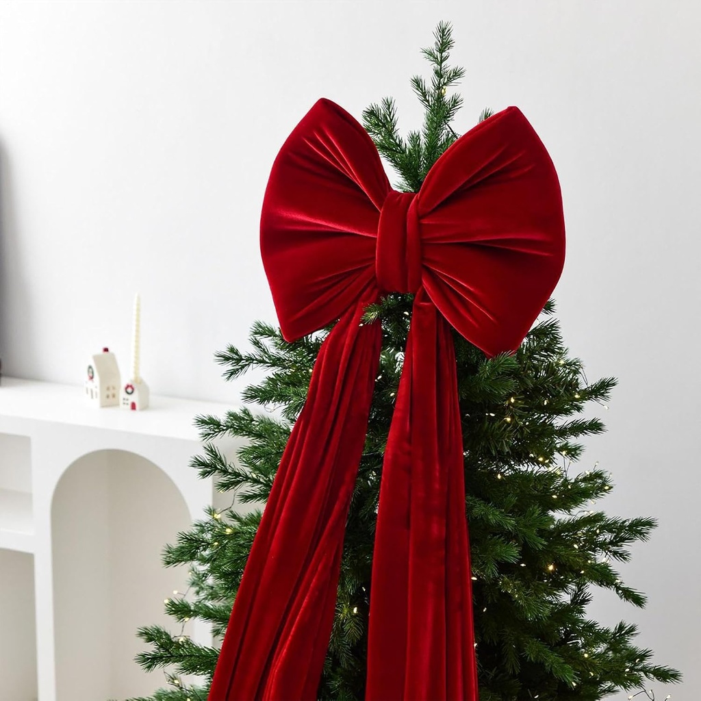 Lazo Navideño Rojo Terciopelo. Ref:29027. (32x40cm)