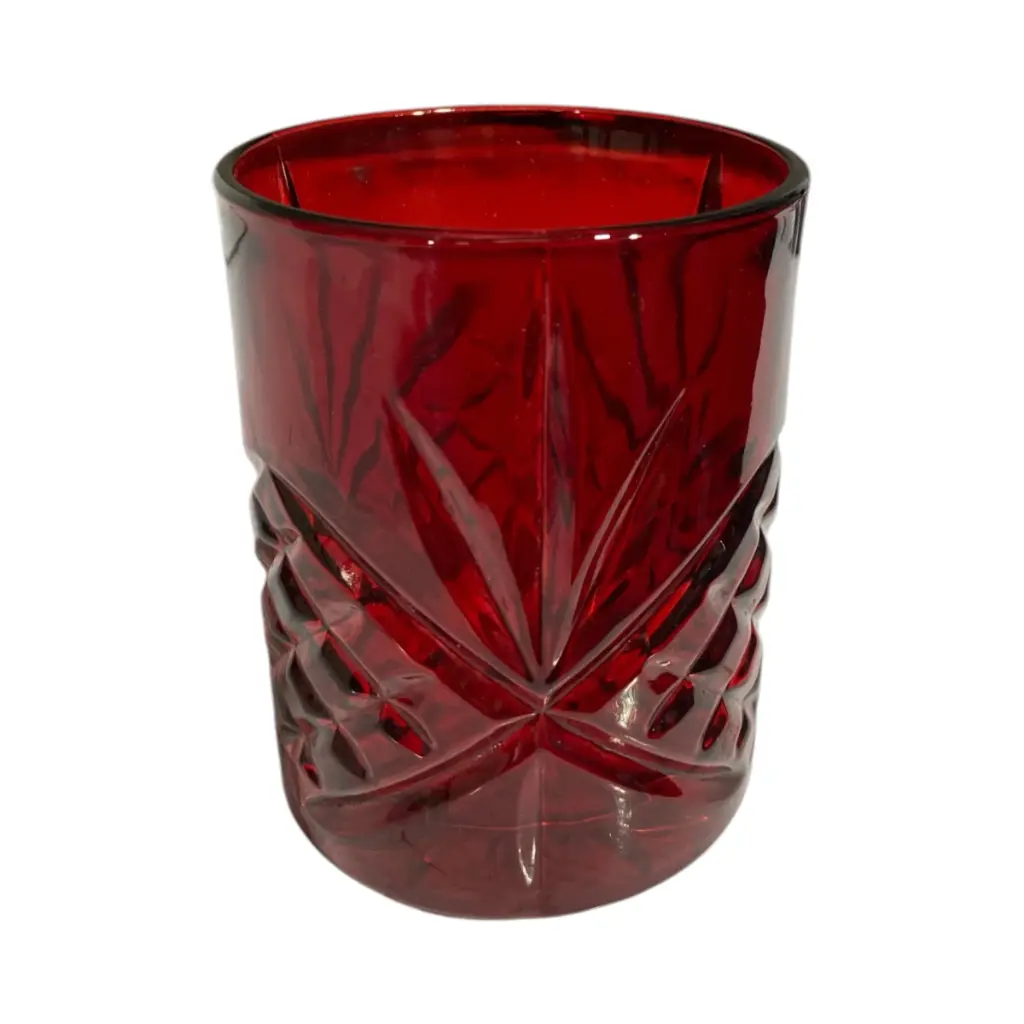 Vasos de vidrio rojos set x 6pcs. 320ml. Ref:ES27895-6. 8.3x9.7cm