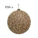 Esfera Navideña Champagne con perlas y lentejuelas Ø20cm. Ref:ES29587