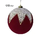 Esfera navideña terciopelo rojo, Ø15m. Ref:ES29349