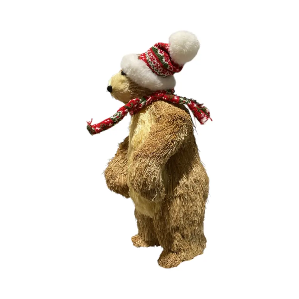 Oso Navideño de fibra natural, 20x19x43cm