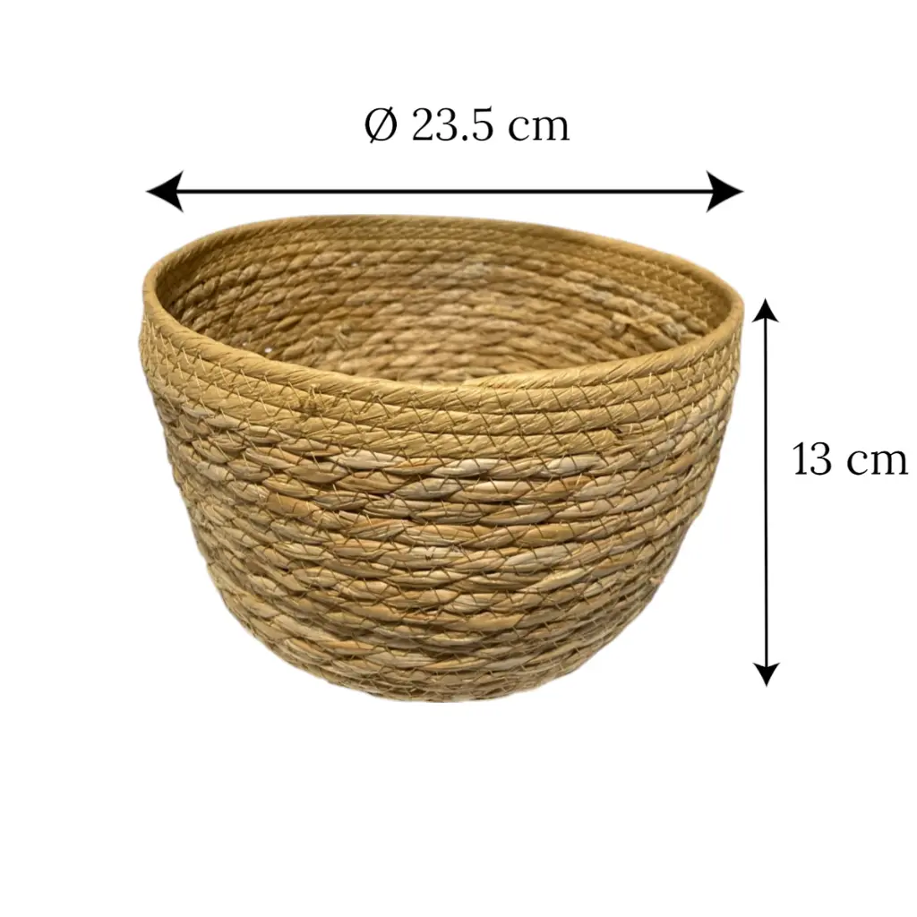 Porta Maceta canasta de Fibra sintética. Ø28cm x 18cm.