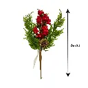 Pincho navideño pino con bayas rojas y piña. 24cm