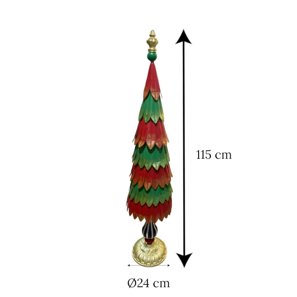 Árbol de Navidad Metálico rojo/verde, Ø24cm x 115cm. Ref:IC81873755