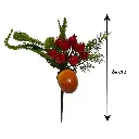 Pincho navideño pino con bayas rojas y avellana. 24cm 