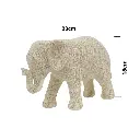 Elefante blanco textura tejido, poliresina. Ref:ES31847. 17x7x11cm