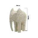 Elefante blanco textura tejido, poliresina. Ref:ES31847. 17x7x11cm