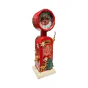 Reloj Navideño surtidor vintage de gasolina, metálico. 13x13x39.5cm 