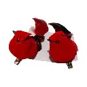 Cardenal navideño set x 2pcs. 12x4x5.5cm