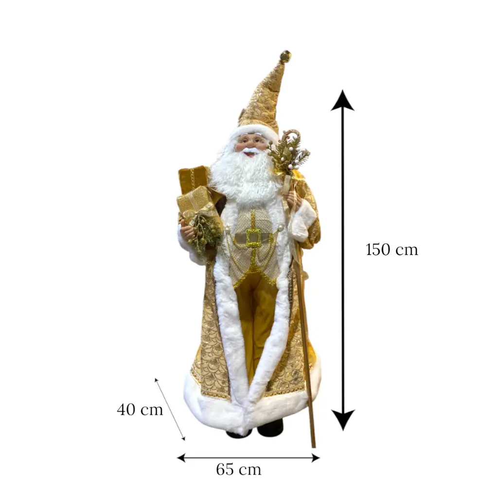 Noel traje dorado con regalos 65x40x150cm