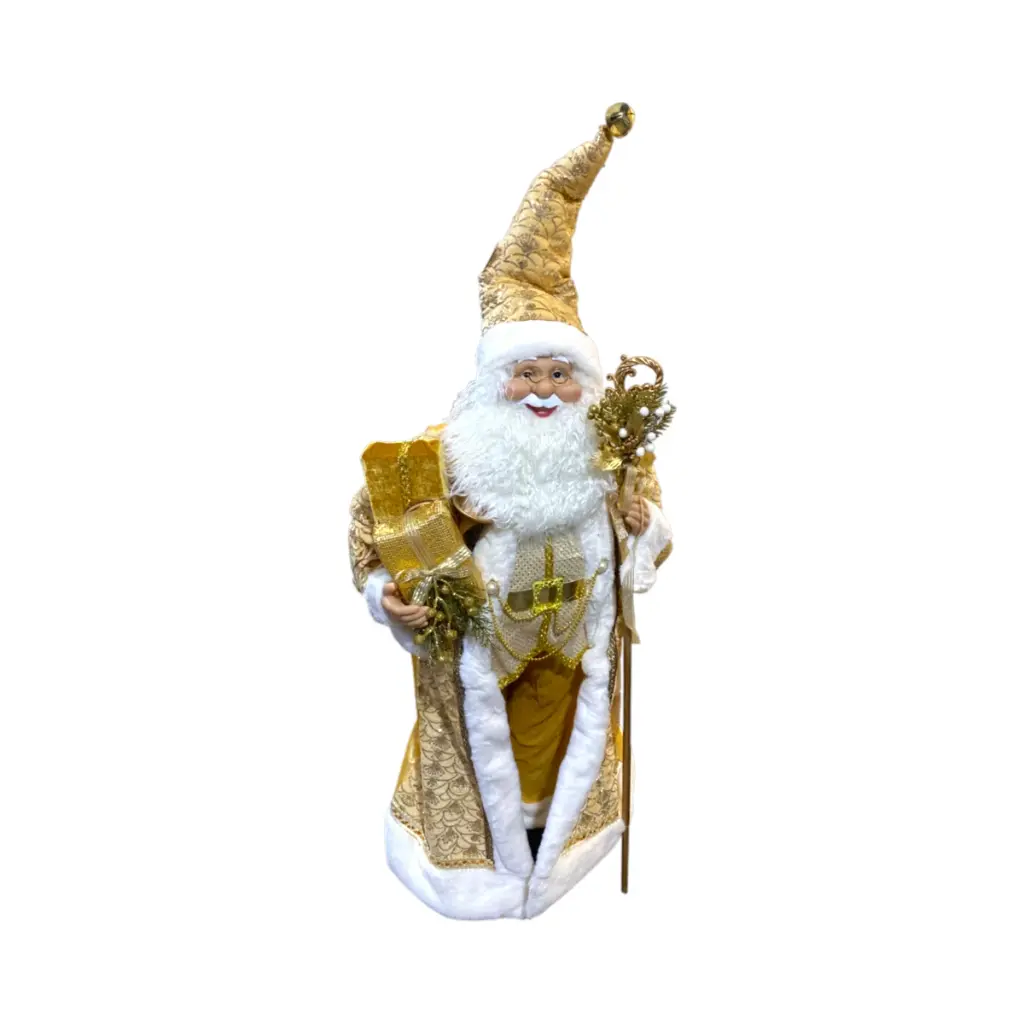 Noel traje dorado con regalos 65x40x150cm