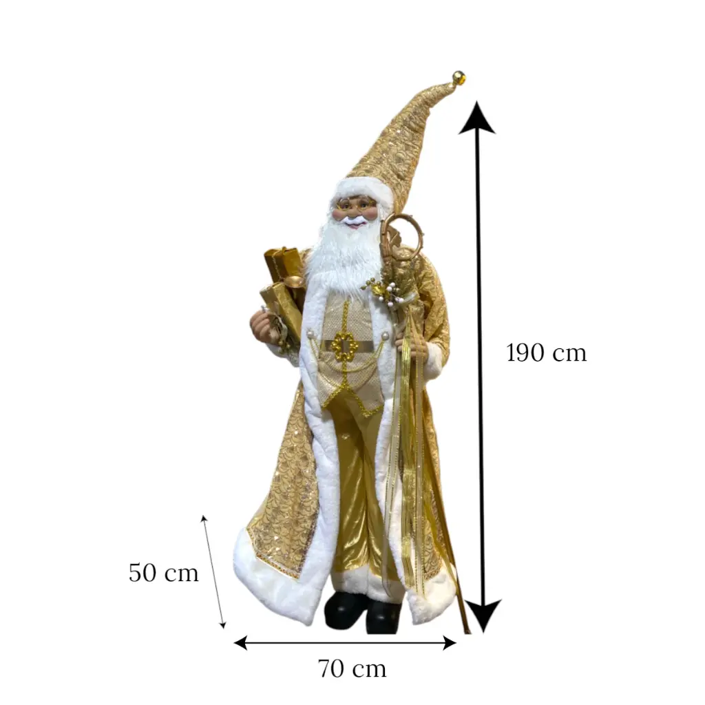 Noel gigante traje dorado con regalos 70x50x190cm 