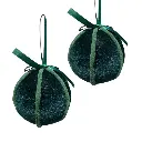 Esferas Navideñas Terciopelo Azul, Set x2Pcs. Ø10cm. ES30898