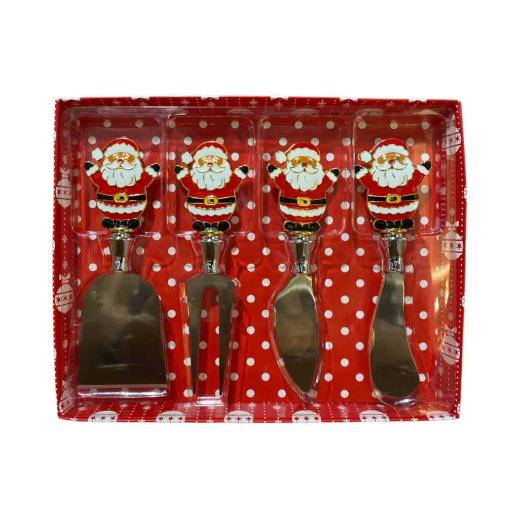 Cubiertos Navideños Noel de acero, set x 4pcs.