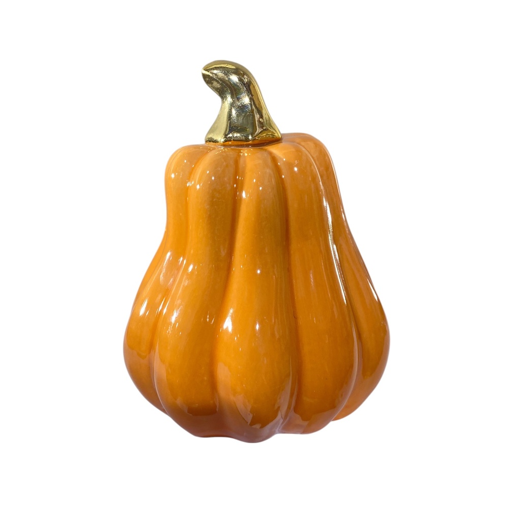CALABAZA DE PORCELANA DOS COLORES,       13X11 CM