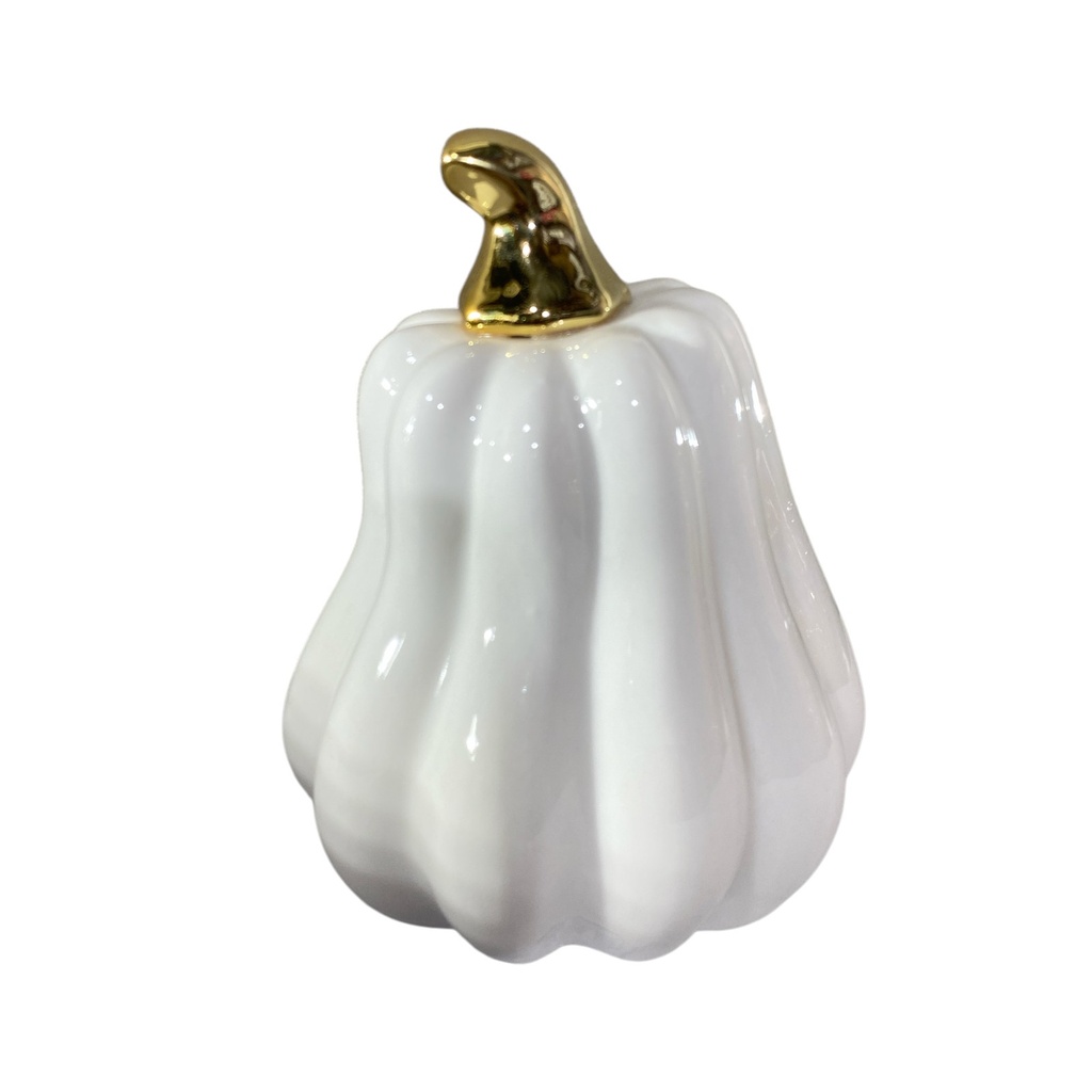 CALABAZA DE PORCELANA DOS COLORES,       13X11 CM