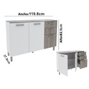 ARMARIO DE COCINA 2P 3C BLANCO 120*83*38cm
