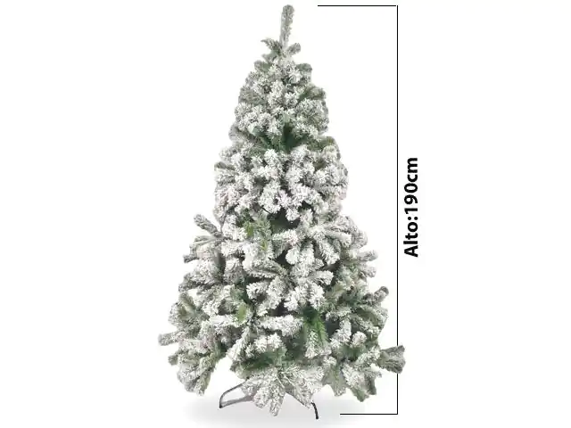 ARBOL DE NAVIDAD ALASKA FRONDOSO NEVADO CUERPO RAMA PVC 6PIES 1.85 MT