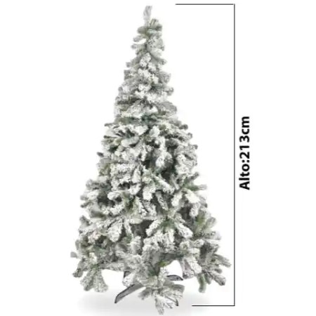 ARBOL DE NAVIDAD ALASKA FRONDOSO NEVADO CUERPO RAMA 7 PIES 213CM
