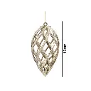 Colgante Navideño Ornamento, Plástico, Dorado, 13cm, ES26839