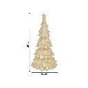 ADORNO ARBOL NAV. RESINA BEIGE/PLATEADO TGQY2031  10X10X21CM