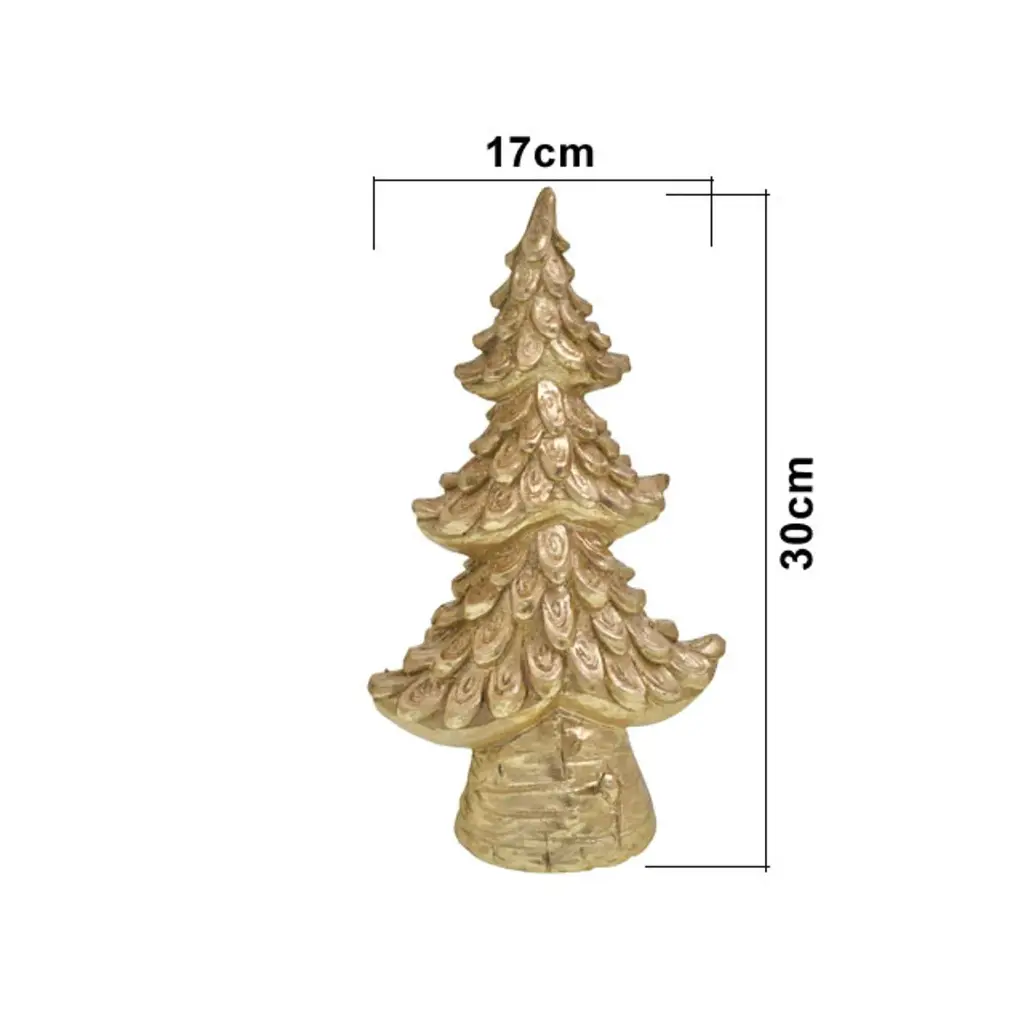 ADORNO ARBOL NAV. DORADO RESINA, TGXY0448 17X9X30CM