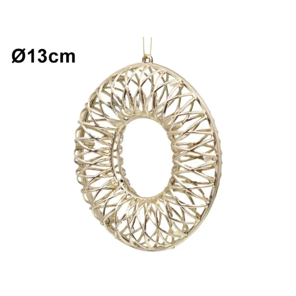 COLGANTE NAVIDEÑO, CORONA DORADA, REF:ES26835, Ø13CM