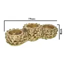 CANDELABRO NAVIDAD BELLOTA DORADO, RESINA, TGXY0359, 22X8X6CM