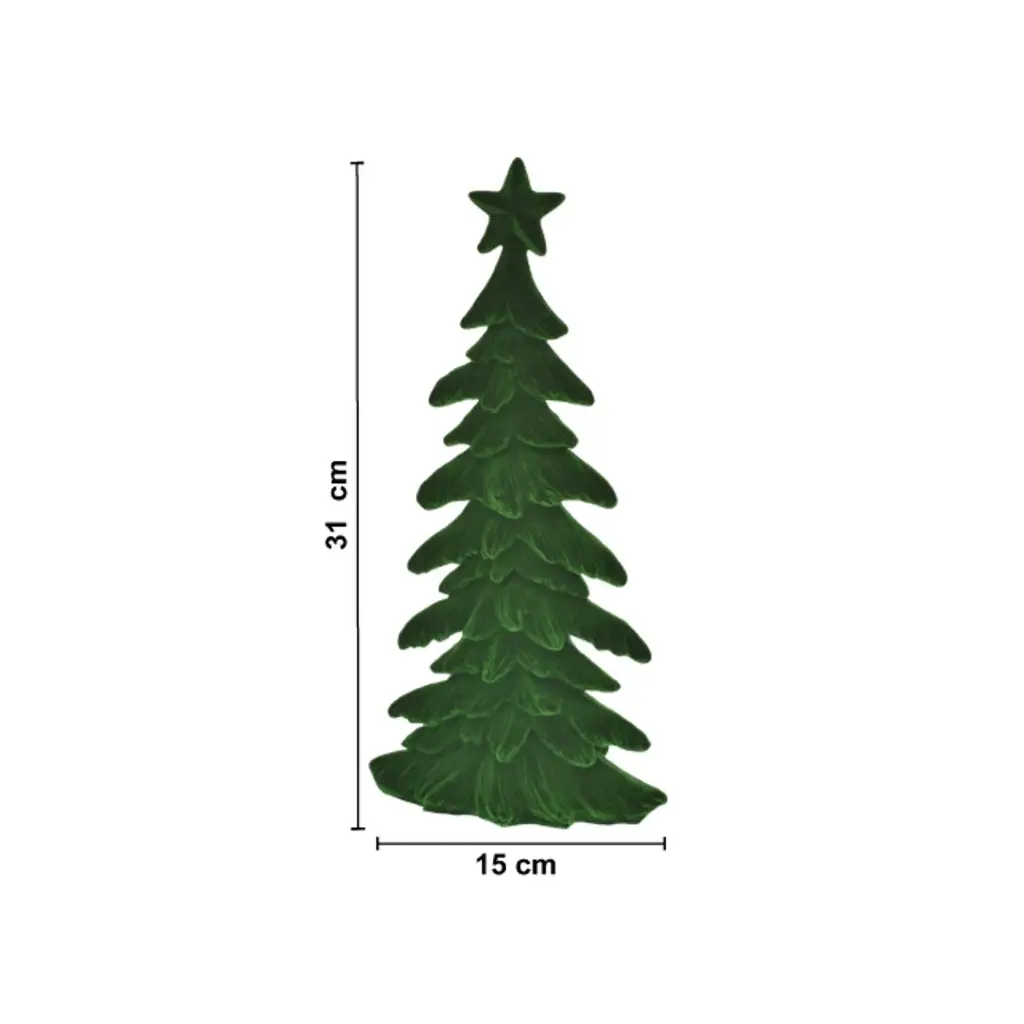 ARBOL DE TERCIOPELO VERDE TG632759 (15X7X32CM)