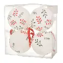ESFERA NAVIDAD BLANCA/RAMAS ROJAS VERDES, SETX4. ES26811, Ø9CM