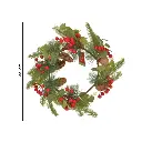 CORONA NAVIDEÑA FRUTOS ROJOS Y BELLOTAS, REF:ZHX-2025308-2,  Ø30CM