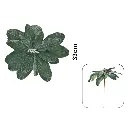 FLOR NAVIDEÑA VERDE GAMUZADA, REF:LG-2546, 33X28CM