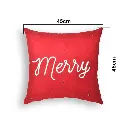 COJIN NAVIDEÑO ROJO FRASE TRENZADA MERRY, 45X45CM