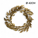 CORONA NAVIDEÑA, DORADA HOJAS DE EUCALIPTO, REF:HM0403/C45579-18"G.  42CM