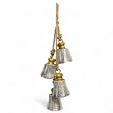 CAMPANAS NAVIDEÑAS COLGANTES 2COLORES METALICAS 50CM LARGO Ø8CM