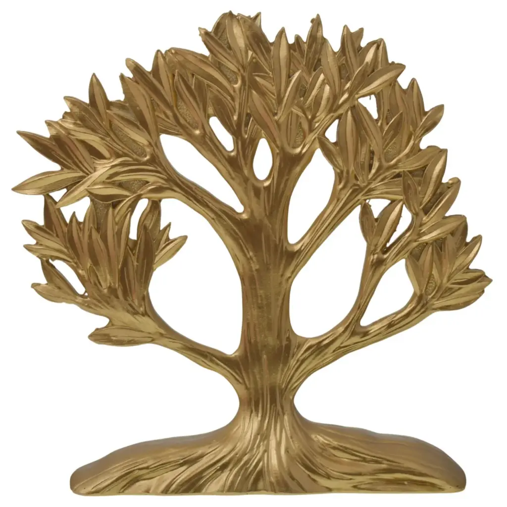 ADORNO ARBOL RESINA DORADO REF:HM0952 20X4.2X20CM