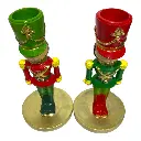 MUÑECO CASCANUEZ CANDELABRO COLORES ROJO/VERDE POLORESINA 6.5X15CM