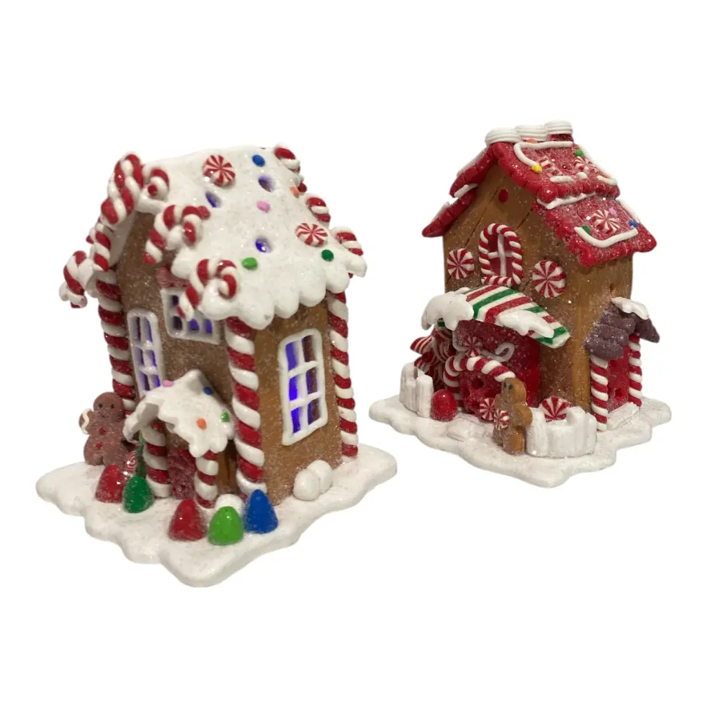 CASA NAVIDEÑA JENGIBRE CANDY 2MOD. 10X10X13CM