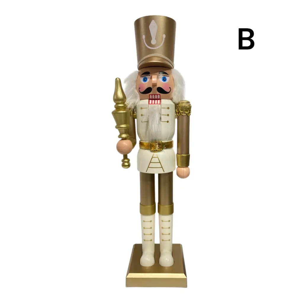 CASCANUEZ NAVIDEÑO PLASTICO BEIGE/CHAMPAGNE 38CM